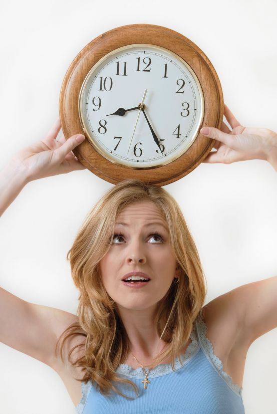 Time Management (clock on head)